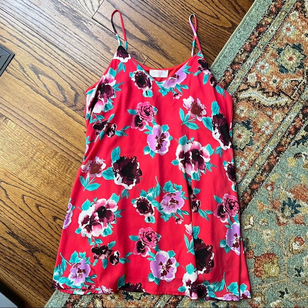 Peach Love Floral Tank Dress